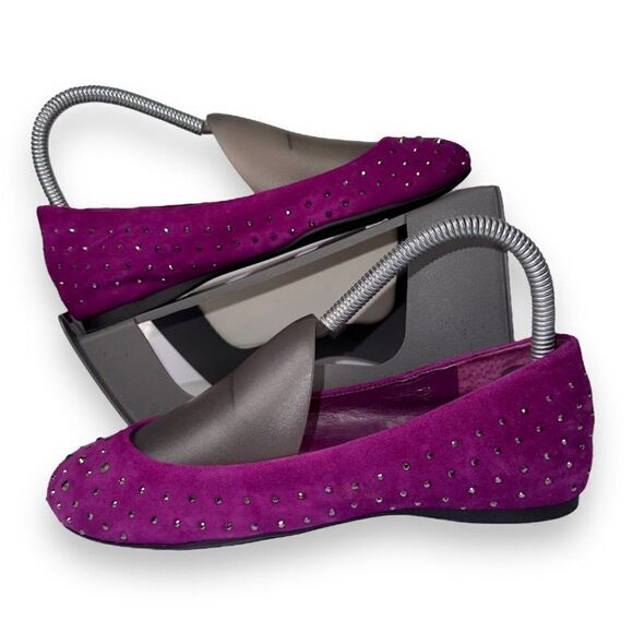 Jessica Simpson Jewel Studded Velvet Ballet Flats Purple Women's 6B - Picture 1 of 12